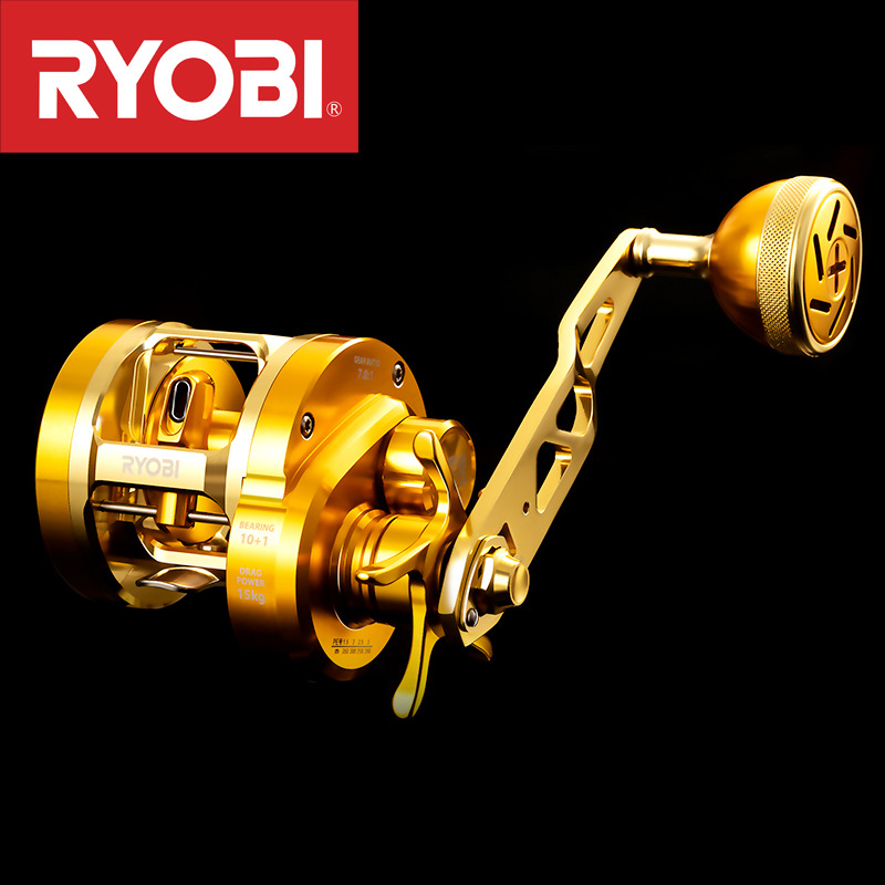 Fishing Boat Steering Wheel - JapanRYOBIRyobiVARIUSValius Gold Iron Plate Reel -
